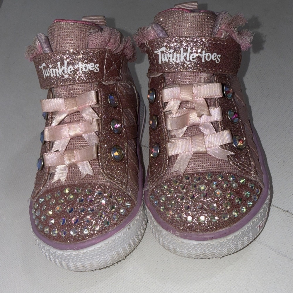 Skechers Twinkle Toes Shuffle Lites-Adore-A-Ball Light-Up Sneakers Toddler Sze 5